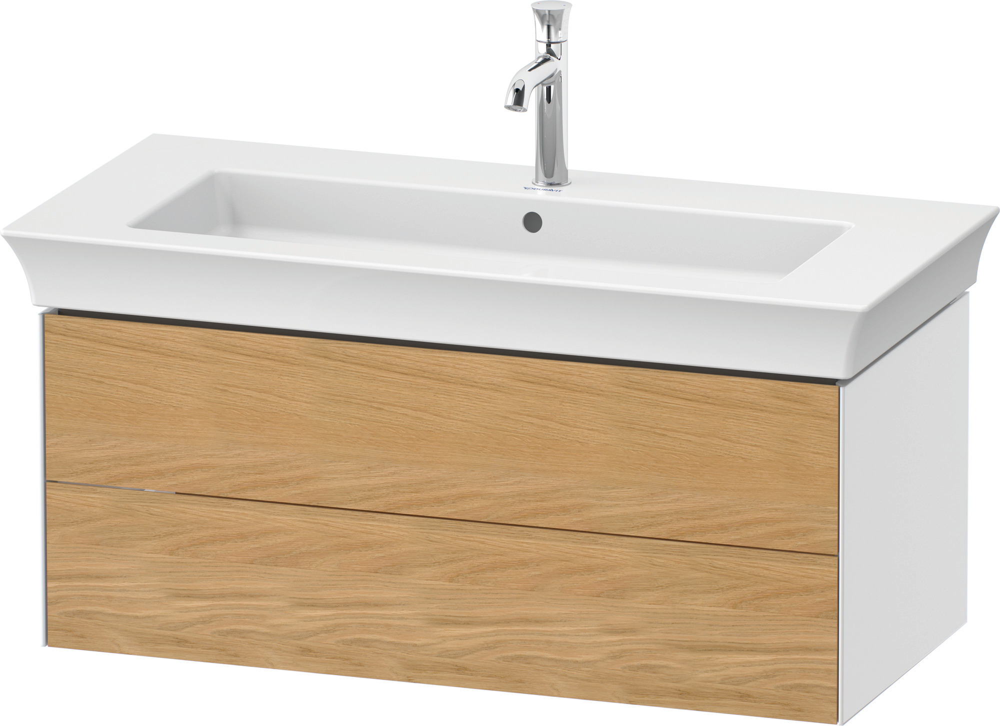 Duravit WTU White Tulip wandh., 2 SchKa 410x984x458mm,Eiche N.M/Weiß Hochglanz