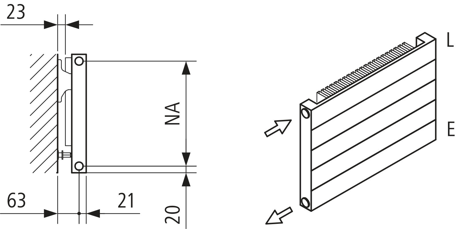 Kermi Heizwand HHN Typ11 BH140x61x600mm QN226,weiß,6bar,o.Abd.,AB 12,LH120