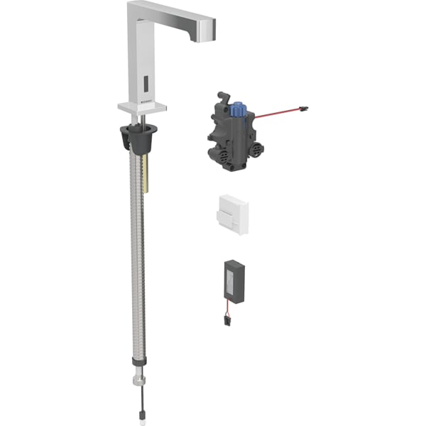 Geberit Brenta WT-Arm., Standmontage, Batt. für UP-Funkt.Box, m.Therm.Misch., chrg
