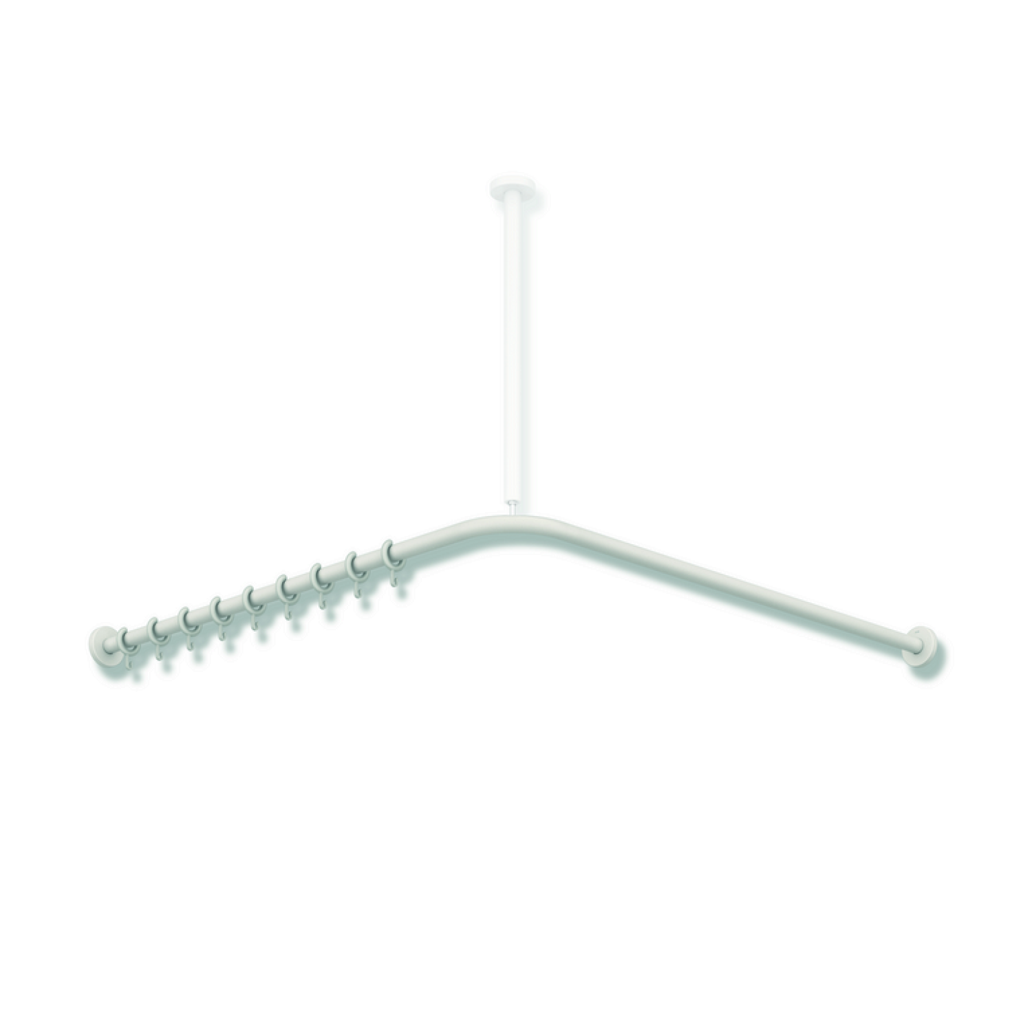 HEWI VH-Stange, d:25, A1/A2=987, 20 Ringe, plvb weiß tiefmatt