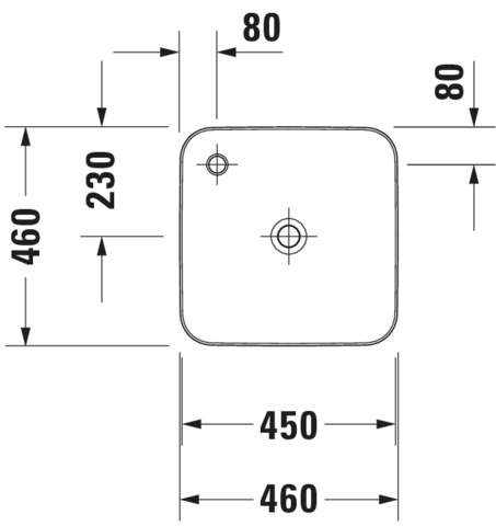 Duravit Aufsatzbecken Cape Cod 460 mm mit Armatureninsel, ohne ÜL, weiß WG