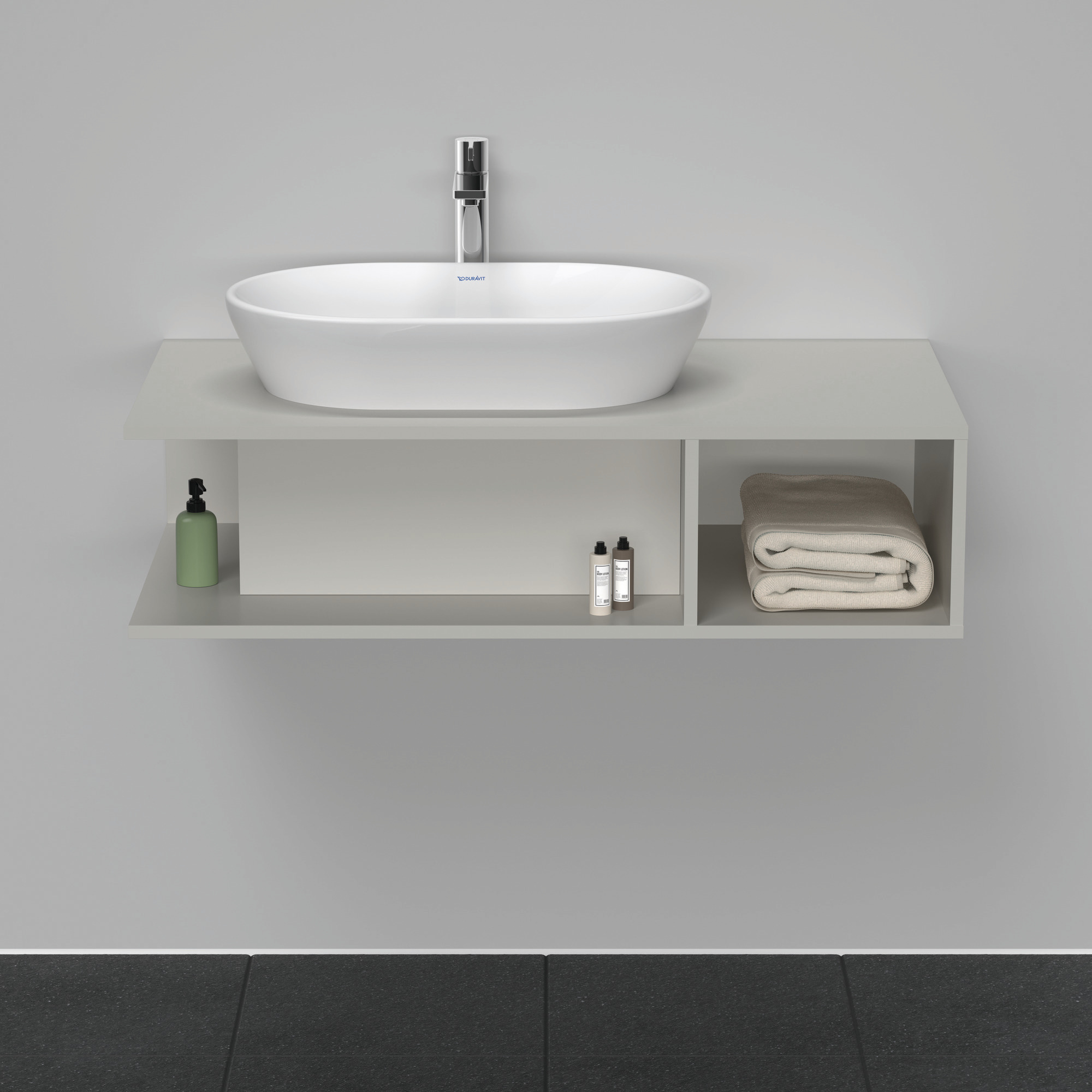 Duravit D-Neo WTU wandh.,1 offenes Fach r., 260x1000x550mm, Betongrau Matt