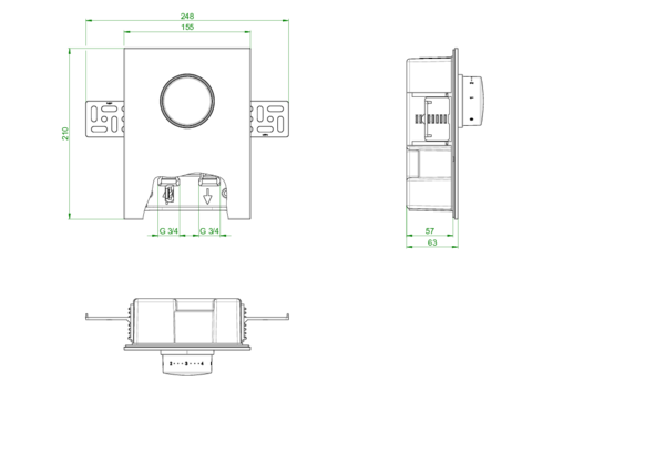 OVENTROP-Unibox TQ-RTL Thermostat, RTL, Q-Tech, Echtglas weiß