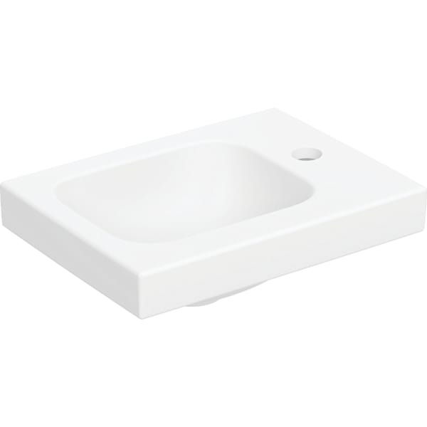 Geberit iCon Light Handwaschbecken 38x28cm m. Hahnloch re, ohne Überlauf, weiß matt