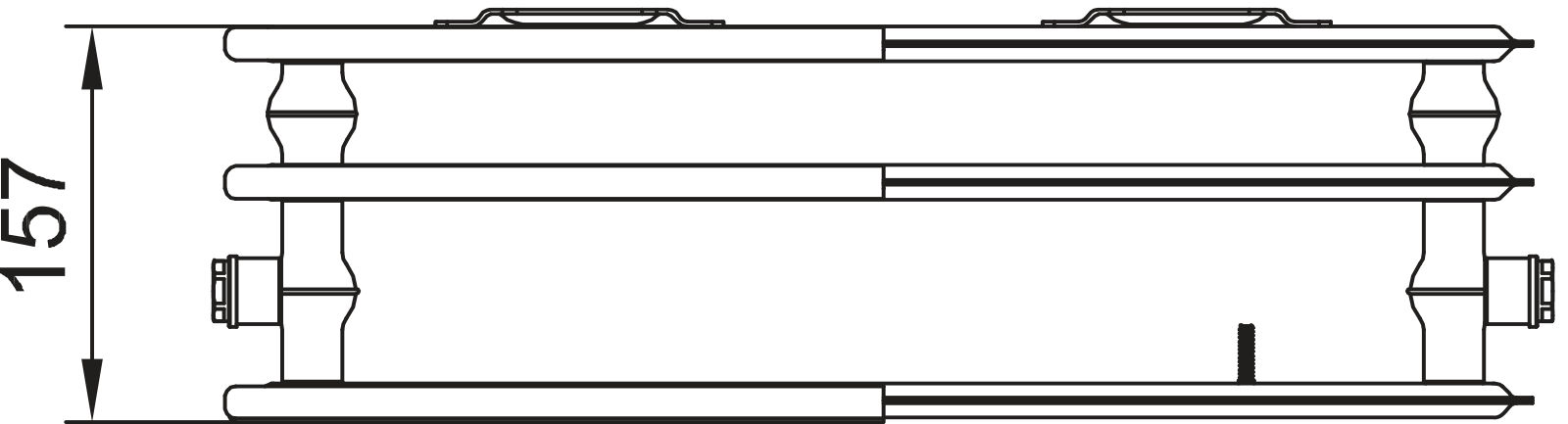 Kermi x2 Plan-K Hyg T30 405x157x2305 QN2215, RAL9016, 10bar, o.Abd, BK