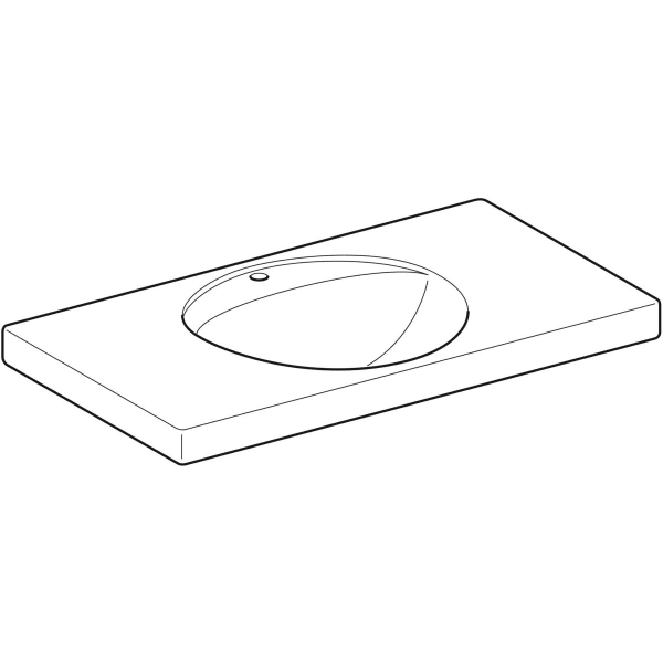 Geberit Preciosa Waschtisch mit Ablagefläche 100x55cm, m. Hl., o. Ül., weiß, KeraTect