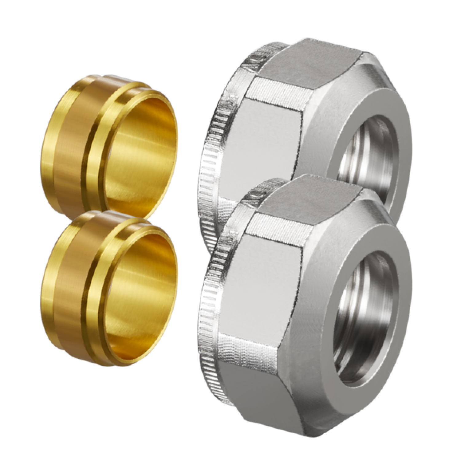 OVENTROP-Klemmringverschraubung Ofix CEP M24x1.5,15mm,2-fach f.Kupfer,Präz.-Stahl