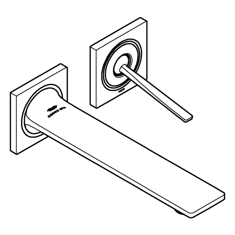 GROHE 2-L-WT-Wandbatterie Allure 19386_2 FMS für 23429 Ausl. 212mm chrom