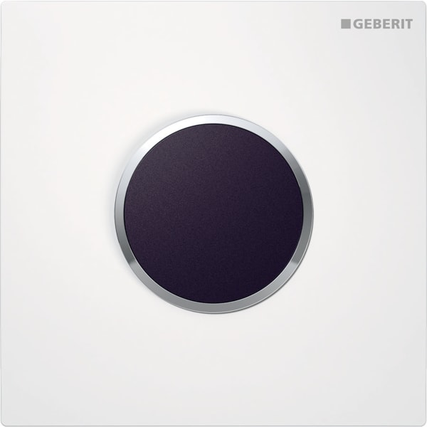 Geberit Typ 10 Abdeckplatte für UR-Strg. IR rund, weiß / hgl.verchr.