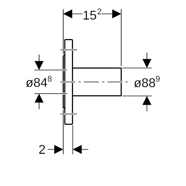Geberit Mapress Edelstahl Flansch PN 10/16 mit Einschubende d88,9