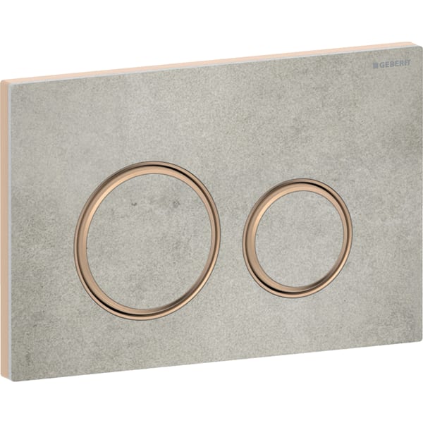 Geberit Sigma50 BetPl., rund, 2-Mengen-Sp. rotgold gebü., Etc/Betonoptik/rotgold