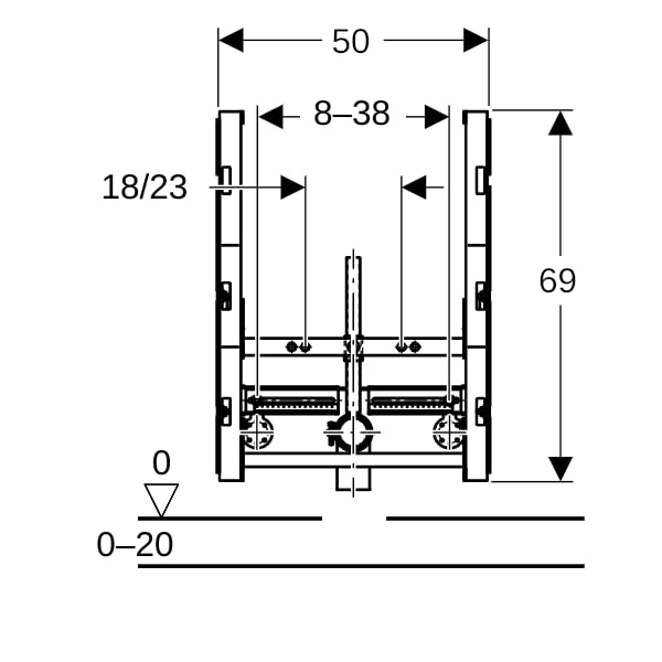 Geberit GIS Element für Bidet, Universal
