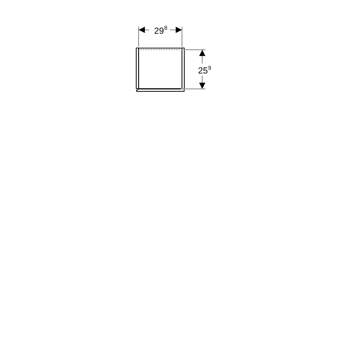 Geberit Renova Plan Hochschrank mit 1 Tür 33x180x29,8cm, weiß/l. seidenmatt