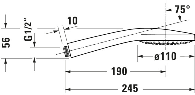 Duravit Handbrause 1-Jet D110, Rain Chrom Weiß