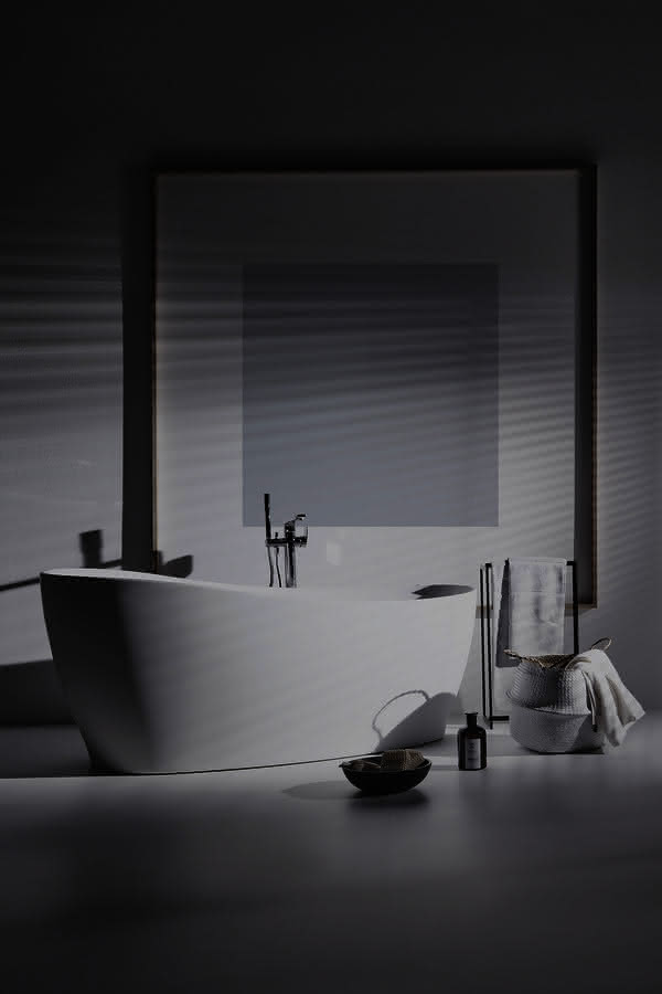 IS Kf-Badewanne Around, freistehend, m.Ablauf, 1800x850x625mm, Seidenweiß