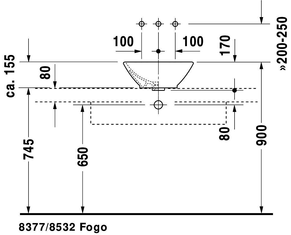 DU ASB Design Classics Bacino 420 mm rund, mit ÜL, ohne HLB, weiß