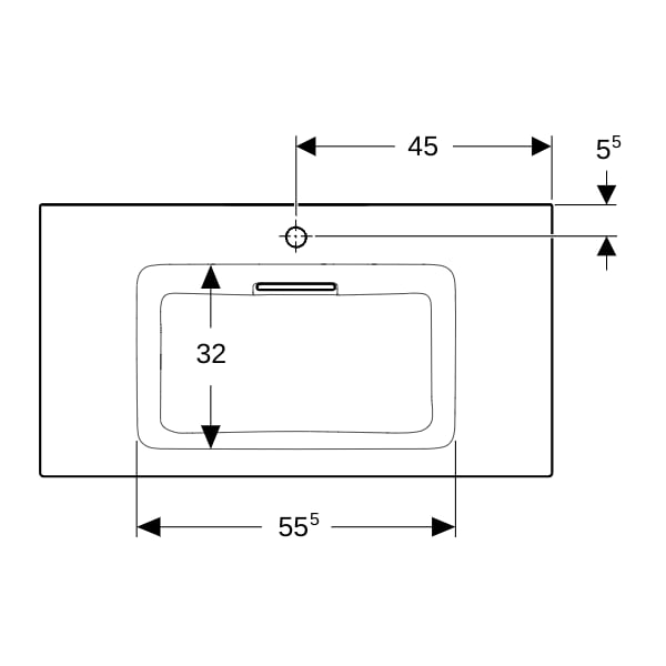 Geberit ONE MWT 90x48cm, CleanDrain m. Hl., o. Ül., weiß, KeraTect/weiß glzd