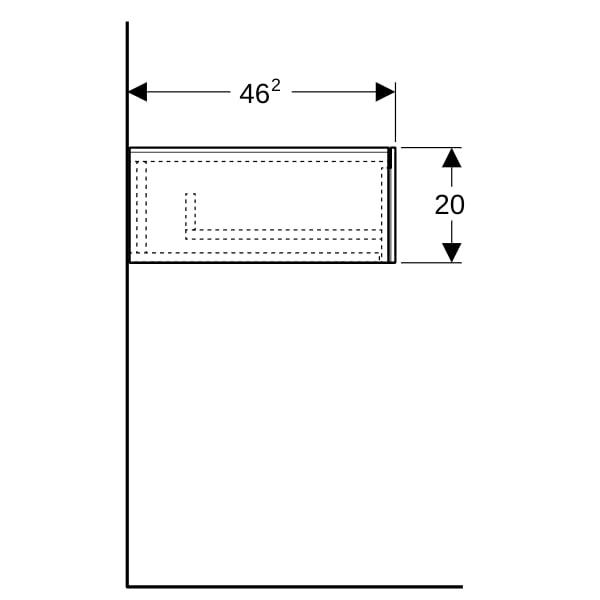 Geberit Xeno2 Seitenschrank mit 1 Schublade 58x20x46,2cm, weiß