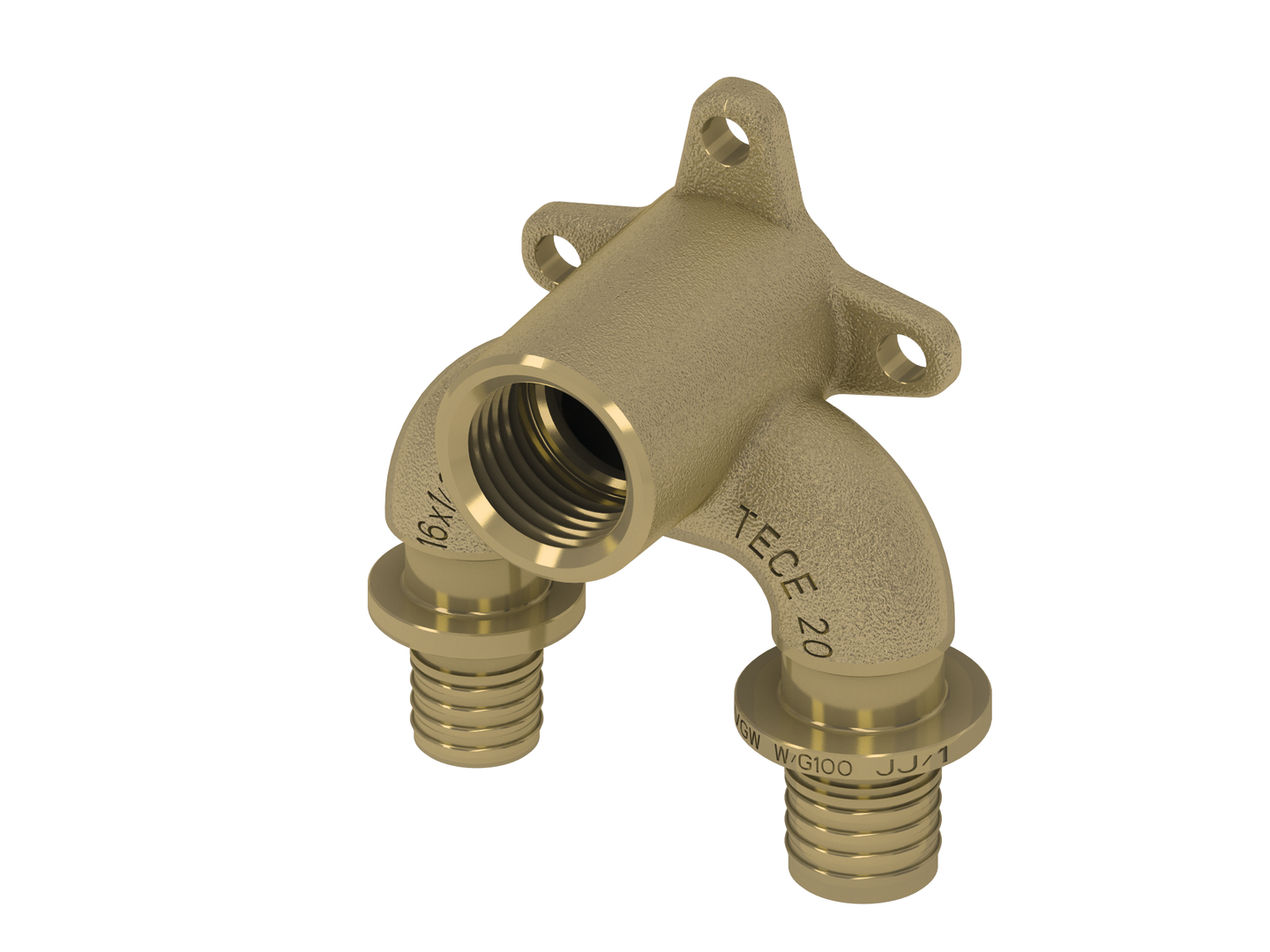 TECEflex U-Doppelwandscheibe reduziert druckverlustop. 16xRp1/2"x20, Si-Bronze