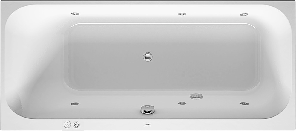 Duravit Whirlwanne Happy D.2 1700x750mm Einbauv. R-Schräge li. Jet-System, weiß