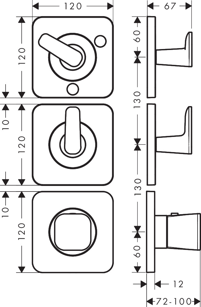 Hansgrohe Thermostat Modul 380/120 UP FS Axor Citterio C 3 Verbr.BRG