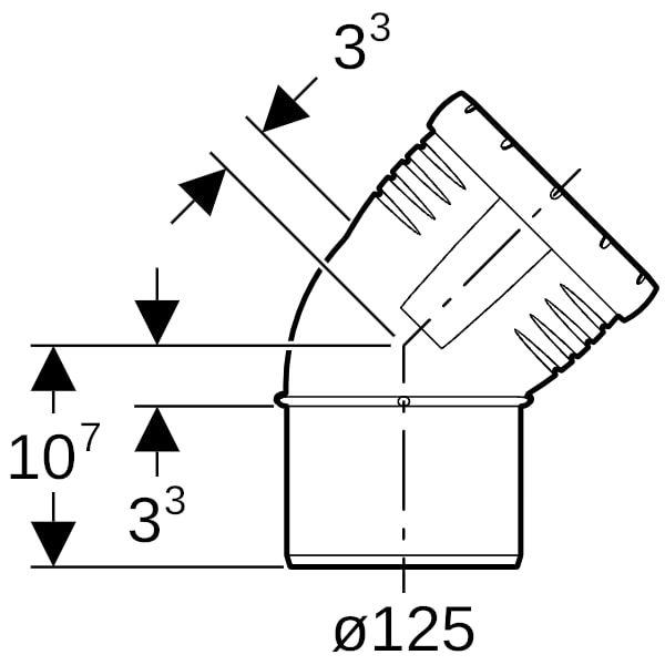 Geberit Silent-Pro Bogen 45Gr d125mm