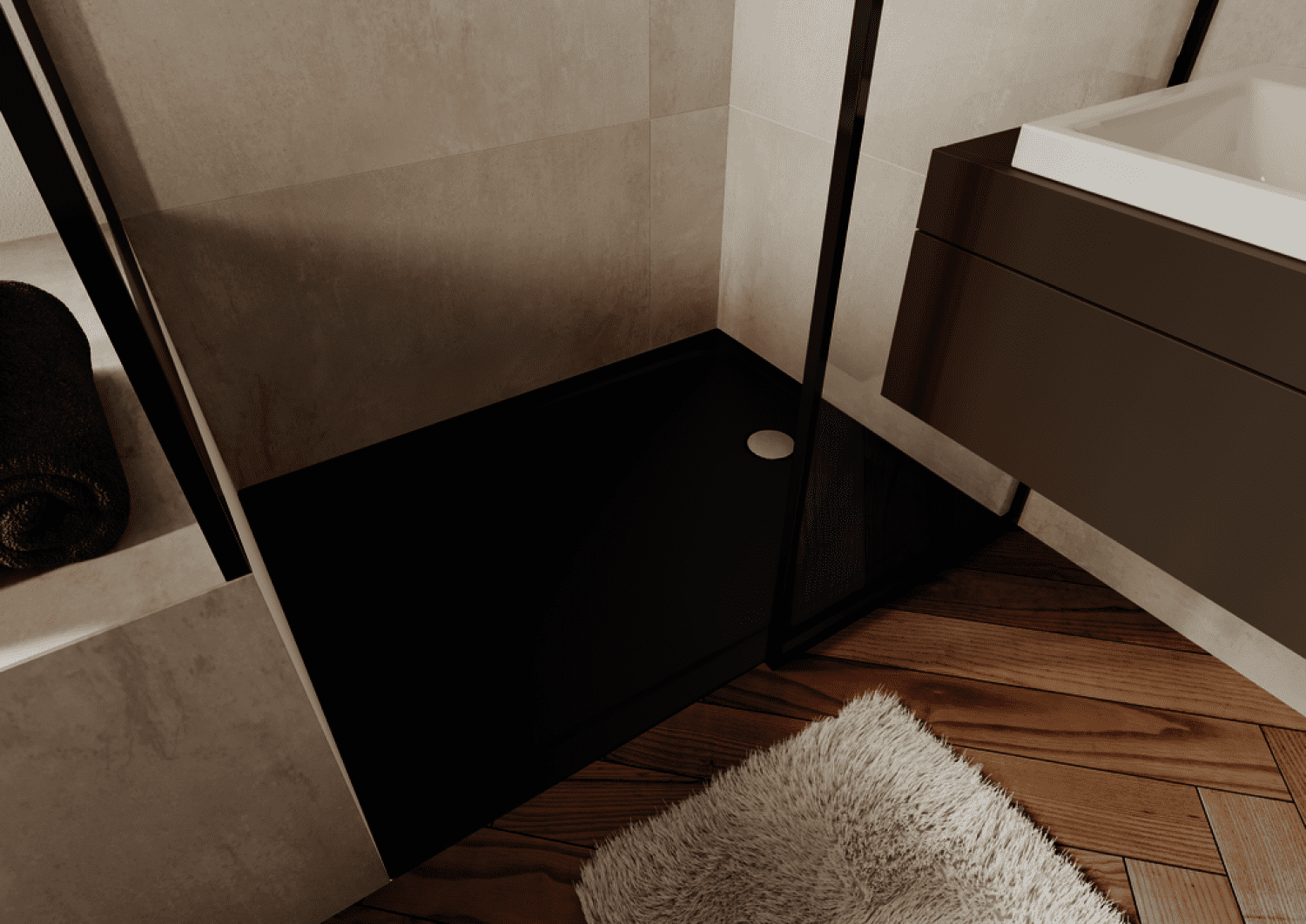 KA DW CAYONOPLAN Mod.2266-1,800x1400mm, alpinweiß,Perl-Effekt,mit Vollantislip