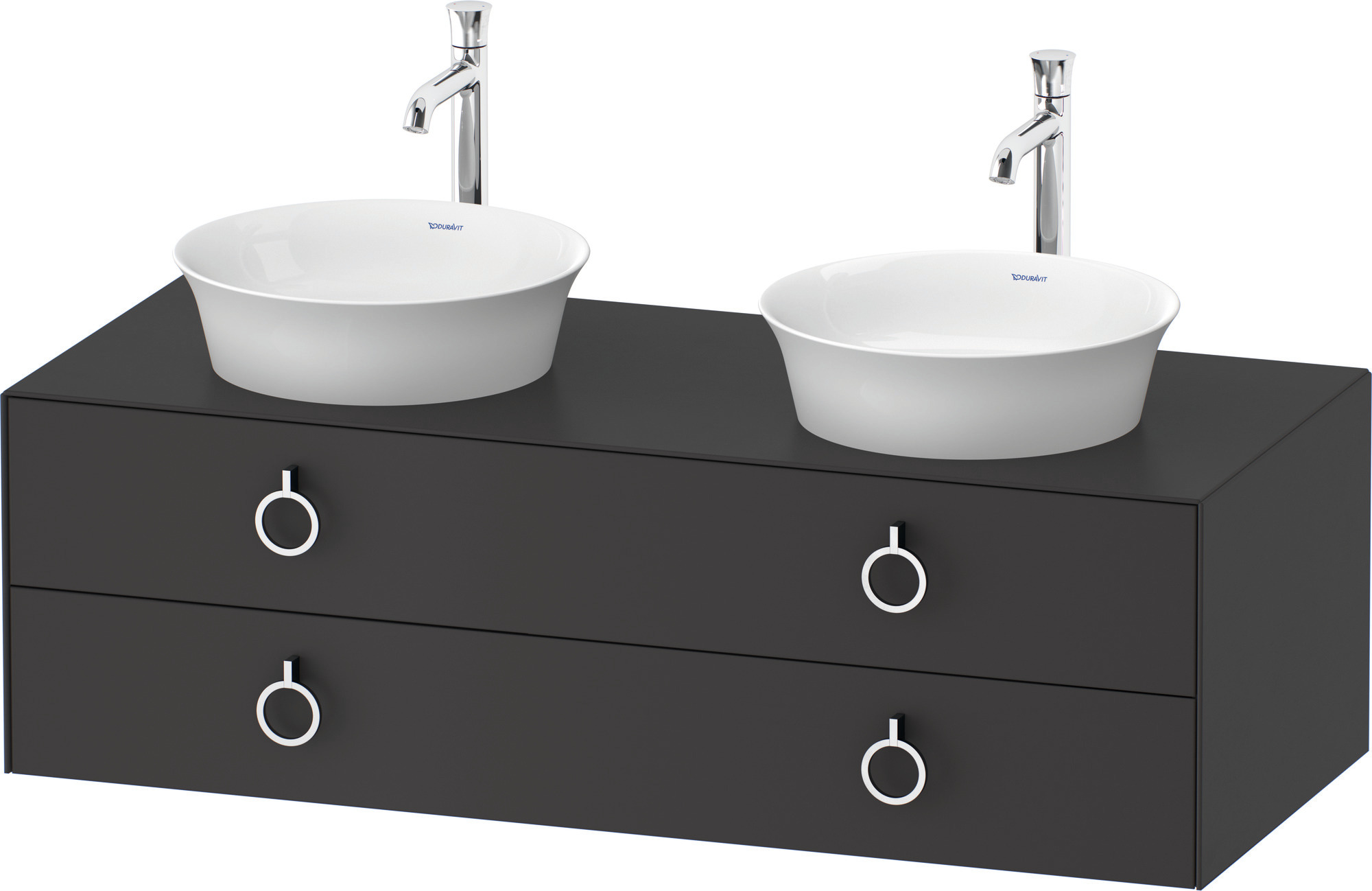 Duravit WTU wandh.White Tulip,2Schk.,m.Griff Aus.b,408x1300x550,Graphit Seidenmatt