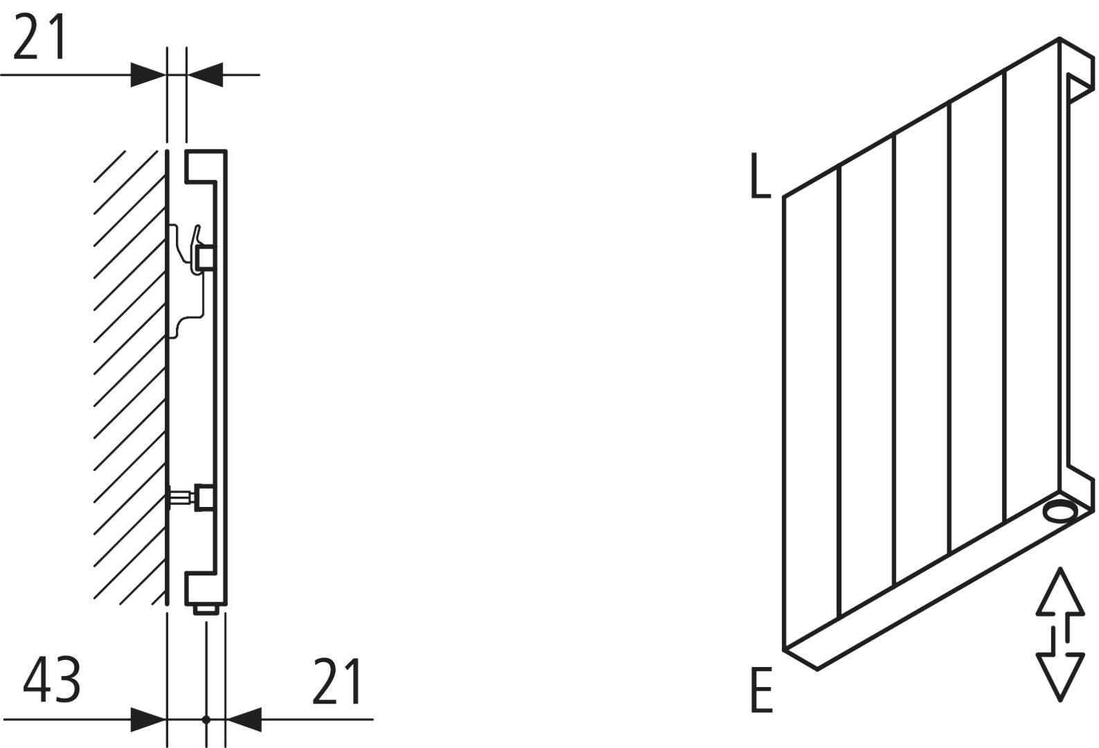 Kermi Heizwand HVN Typ10 BH1800x43x840mm QN1437, RAL9016, 6 bar, ANB12