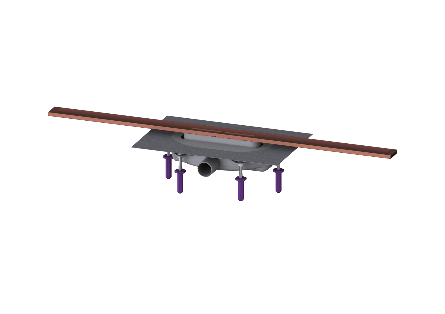 KESSEL-Duschrinne Linearis Infinity 60 L: 900 mm, DN 40, Copper, geb., Megastop