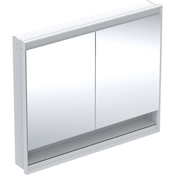 Geberit ONE Spiegelschrank mit Ni/Comf.Light 2 Türen, UP-Mont., 105x90x15cm, weiß