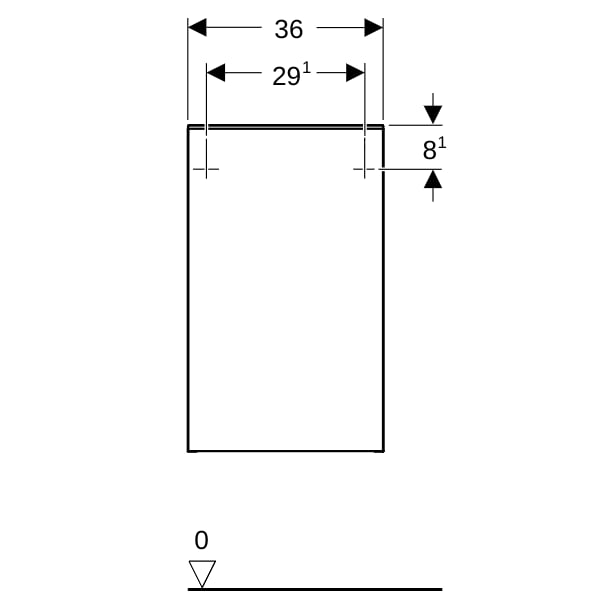 Geberit Smyle Seitenschrank, eckig mit einer Tür li, 36x60x32,6cm, weiß
