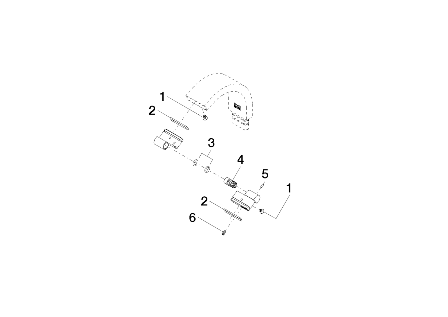 DO Gelenk für Bidet ERSATZTEILE 90240210300 35 x 30 x 38 mm Platin