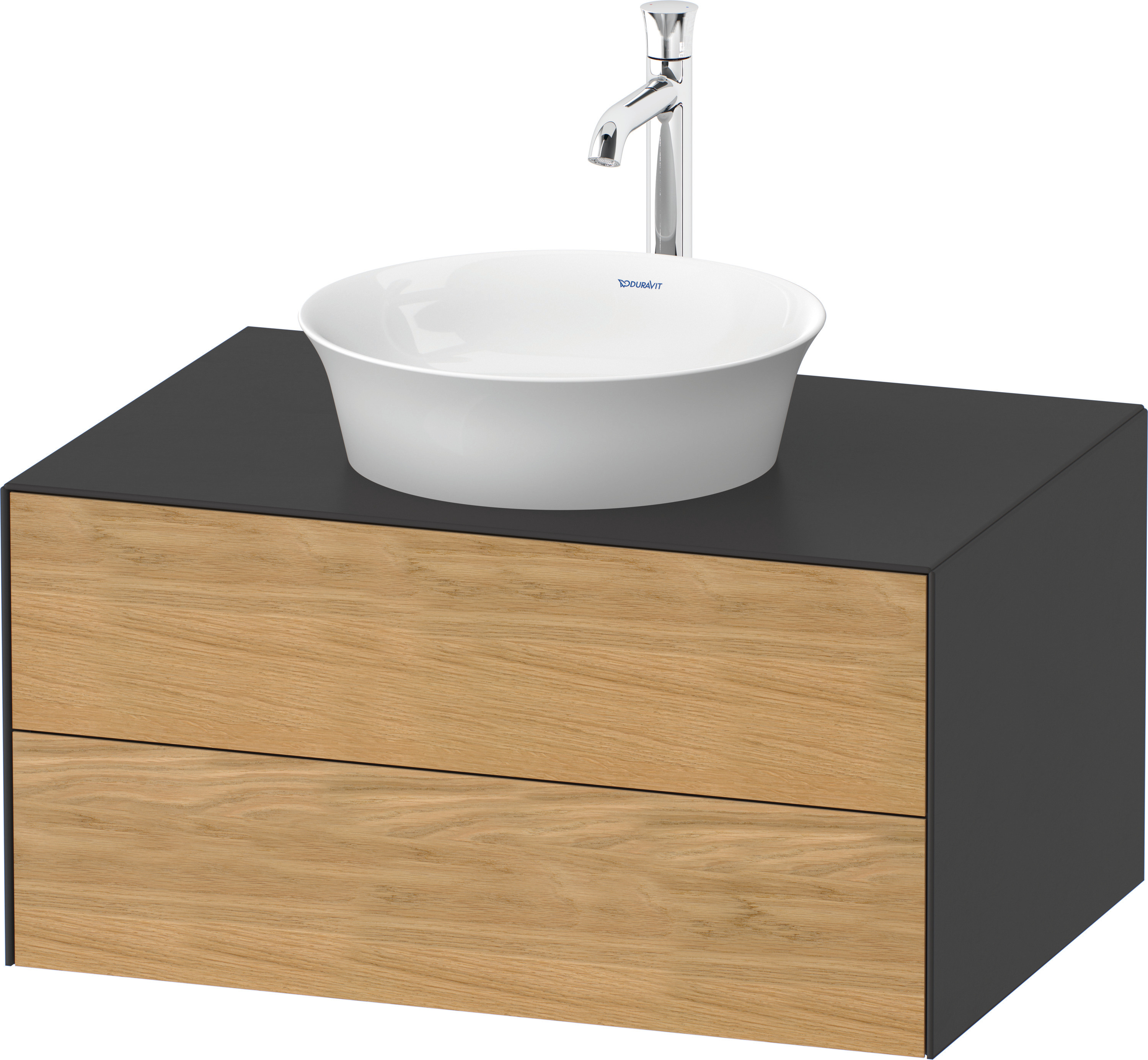 Duravit WTU White Tulip wandhängend, 2 SchKa 408x800x550mm,Eiche N.M/Graphit Sdm