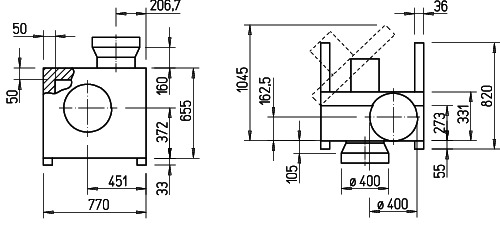 Helios MBD 355/2/2 TK Megabox 3 PH, zweitourig, Rohr-DN 400