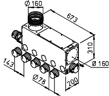 Helios FRS-MVK 5+2-75/160 Multi-Verteilerk., 7 x DN 75, 2 x DN 160