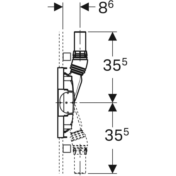 Geberit Duofix Element für Dusche 50cm mit Wandablauf d50