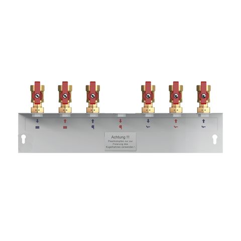 Flamco Aufputzmontageschiene für Logotwin H Anschl. oben, m. 6x Kugelh. DN20 gerade