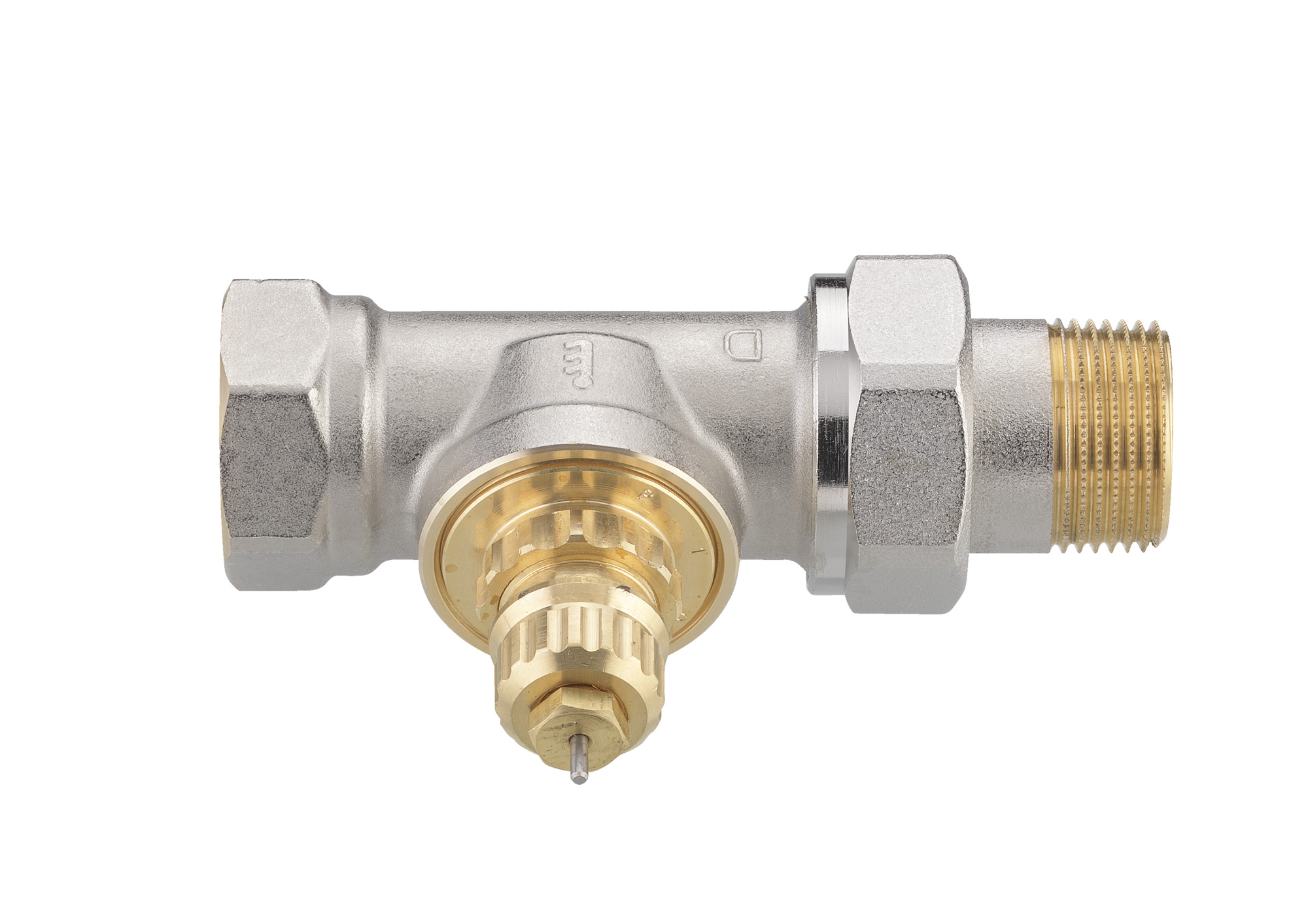 Danfoss Ventilgehäuse RA-G 20 R 3/4, Durchgang, matt vernickelt Danfoss Ventilgehäuse RA-G 20 R 3/4, Durchgang, matt vernickelt