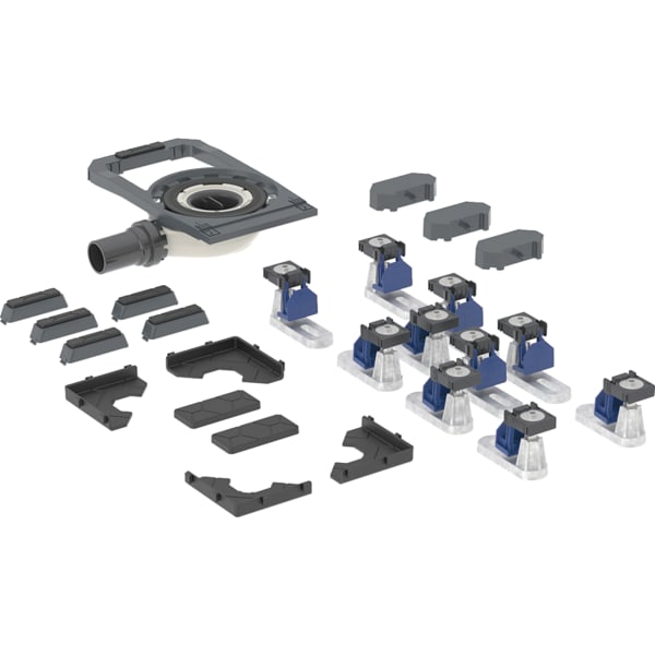Geberit DW-Abl. mit 10 Füßen f. CleanFloor30 Duschfläsche integriert, Siphonhöhe 30mm