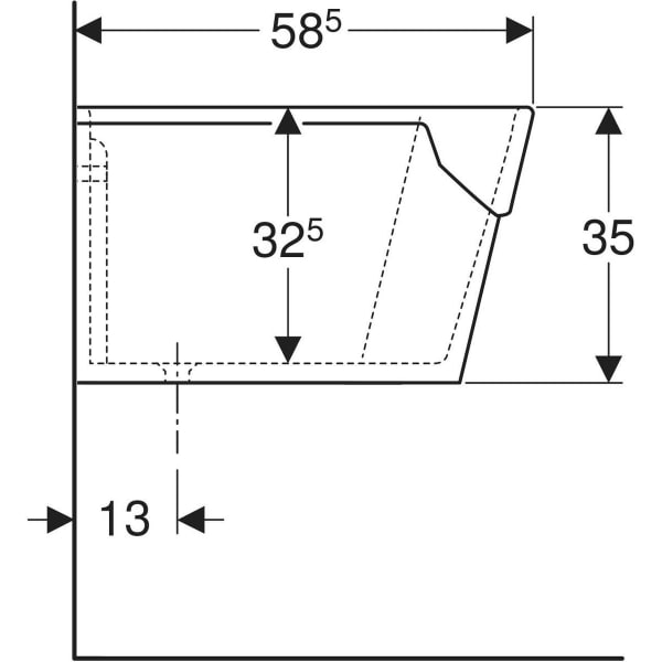 Geberit Publica Garda Mehrzweckbecken 74x35x58,5cm, mit Überlauf, weiß