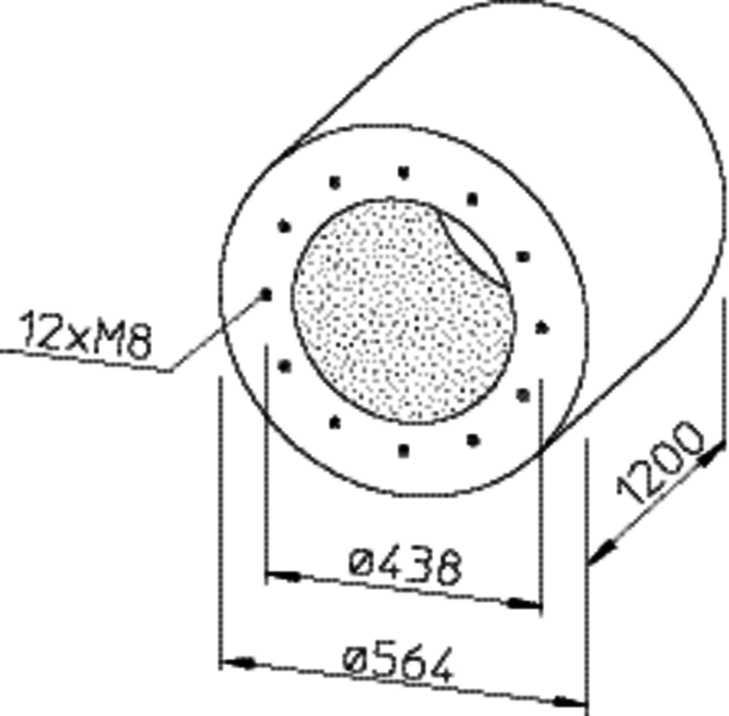 Helios RSD 400/1200 Rohrschalldämpfer für Flanschanschluß