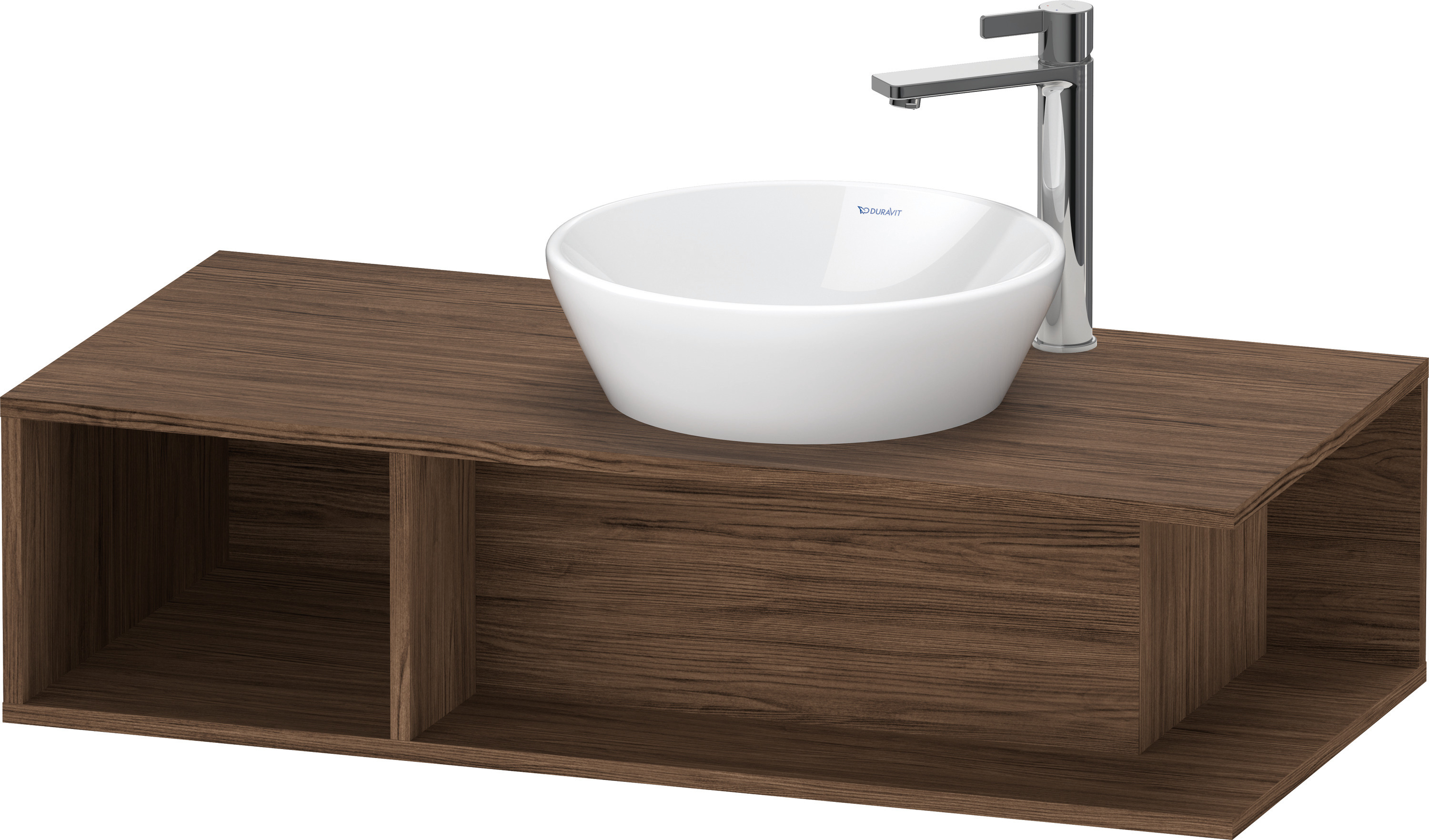 Duravit D-Neo WTU wandh.,1 offenes Fach l., 260x1000x480mm, Nussbaum Dunkel