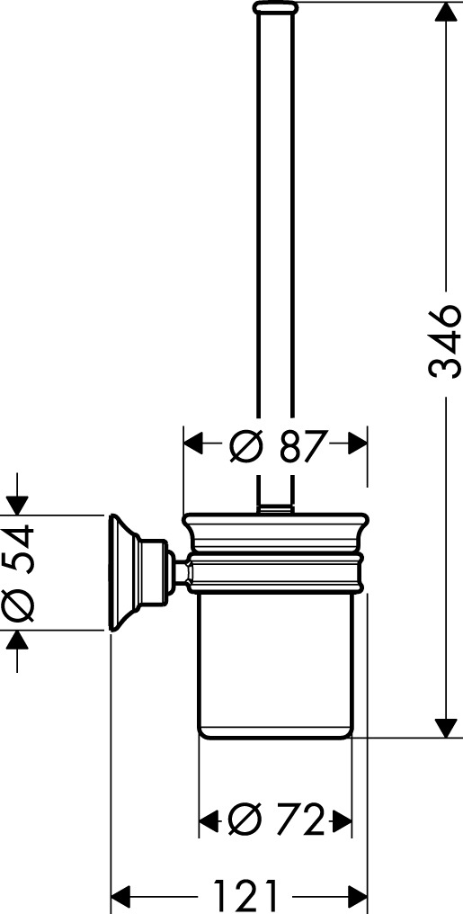 Hansgrohe WC Bürstenhalter Axor Montreux Wandversion BRG mit Bürste