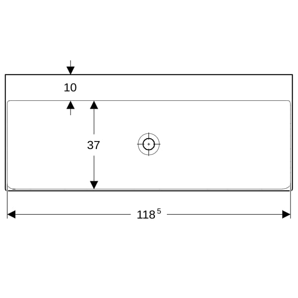Geberit ONE Waschtisch 120x48 cm o. Hl., o. Ül., weiß, KeraTect