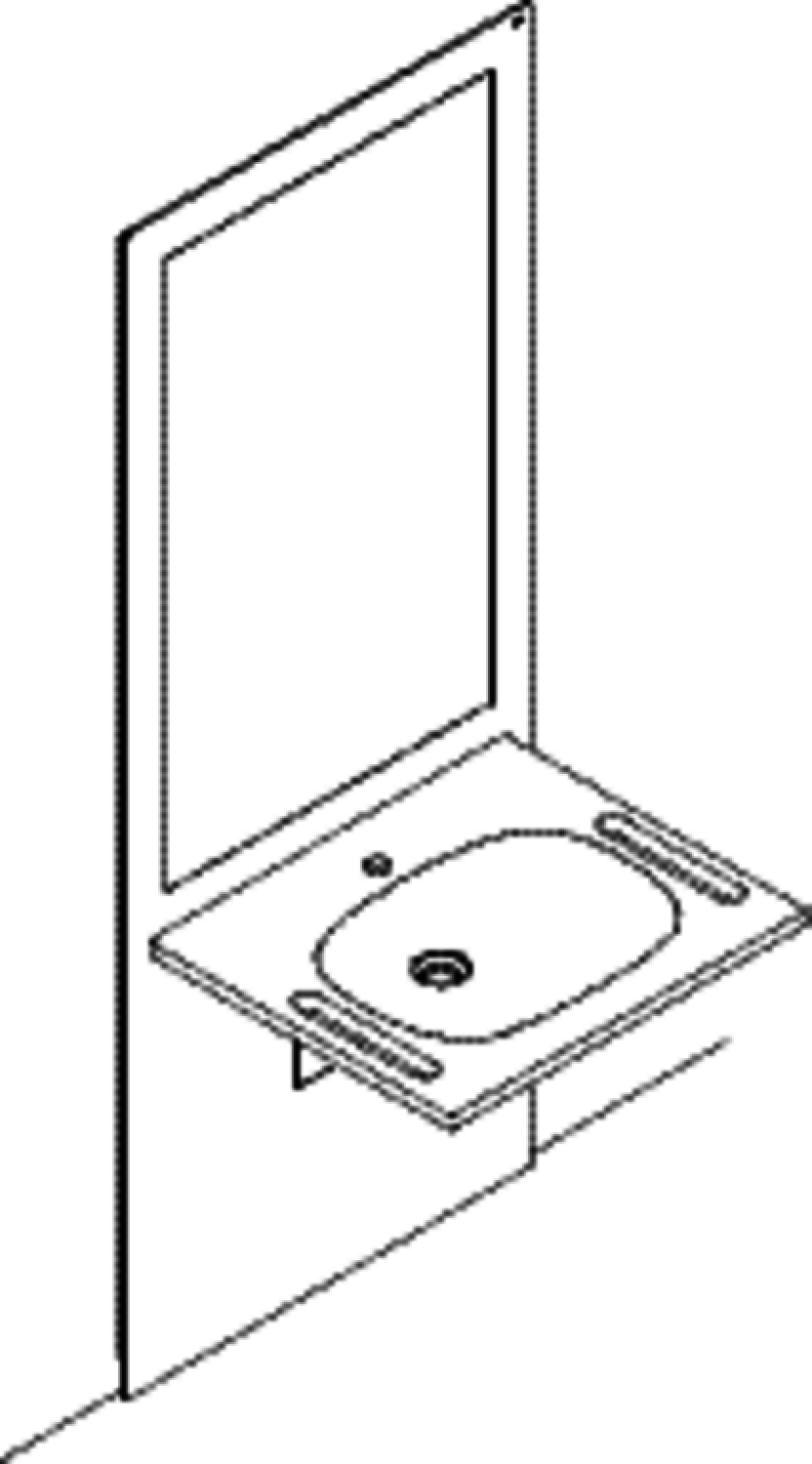 HEWI Waschtisch-Modul S 50, WT M40.11.501, Spiegel, weiß