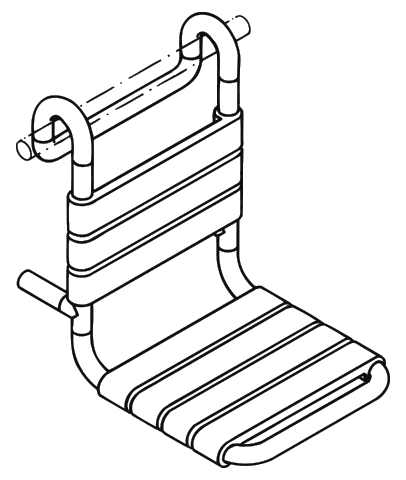 HEWI Einhängesitz Ser 801, B:345 mm, H:471 mm, T:480 mm anthrazitgr