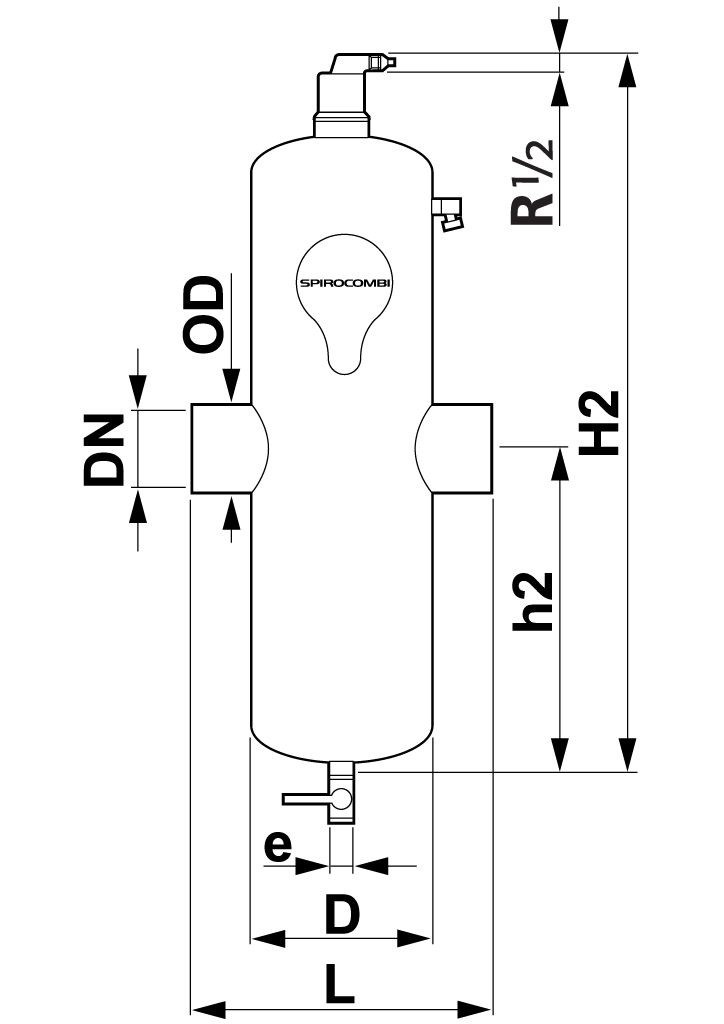 Spirotech Luft- u. Schlammabscheider SpiroCombi DN 65 - Schweißst., 10 bar / 110 Grad