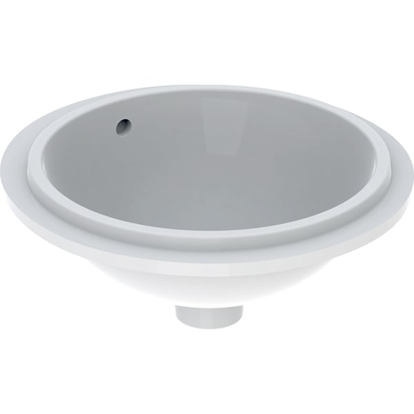Geberit VariForm Unterbauwaschtisch, rund d:40,5cm, o. Hl, m. Ül., glasiert, weiß
