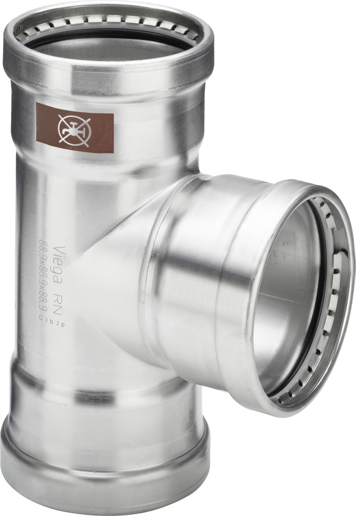Viega T-Stück mit SC Temponox XL 1718XL in 76,1x28x76,1mm Stahl nichtrostend